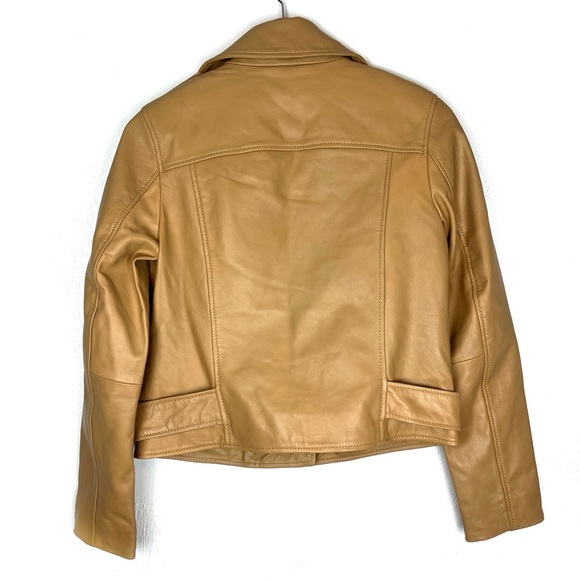 Like new Walter Baker Tan Lamb Leather Moto Jacket size small - Picture 3 of 5